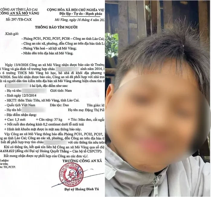 Nam sinh 12 tuổi ở Lào Cai mất tích bí ẩn nhiều ngày Nam sinh 12 tuổi ở Lào Cai mất tích bí ẩn nhiều ngày