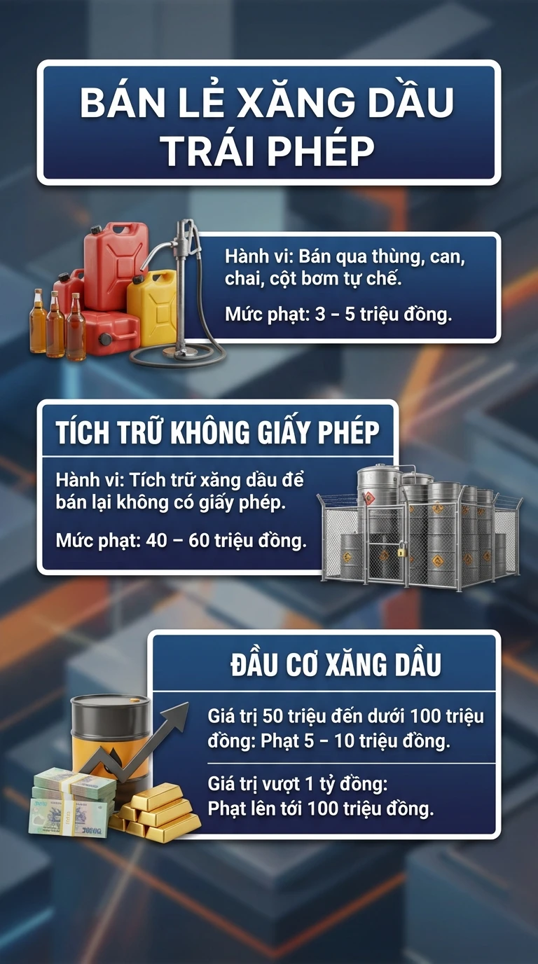Người dân chú ý: Hành vi này liên quan đến xăng dầu có thể bị phạt đến 5 tỷ đồng, thậm chí phạt tù 15 năm Người dân chú ý: Hành vi này liên quan đến xăng dầu có thể bị phạt đến 5 tỷ đồng, thậm chí phạt tù 15 năm