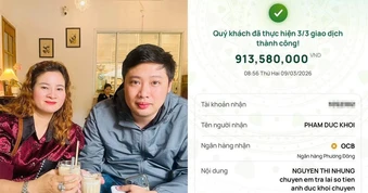 Người đàn ông ở Hà Nội vào Nghệ An nhận lại hơn 900 triệu chuyển khoản nhầm