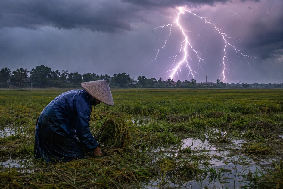 Người phụ nữ chết tại chỗ sau tiếng sét giữa cánh đồng ở Quảng Trị