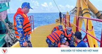 Nhà giàn DK1/11 cấp cứu kịp thời ngư dân nghi tai biến trên biển