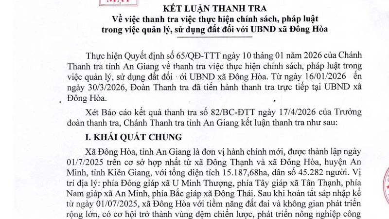 Nhiều sai phạm trong quản lý đất đai tại xã Đông Hòa, tỉnh An Giang
