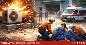 Nổ cục nóng điều hòa, 2 người bị thương