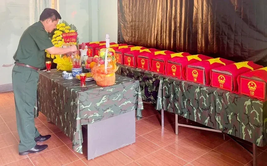 Phát hiện và quy tập 12 hài cốt liệt sĩ tại tỉnh Gia Lai