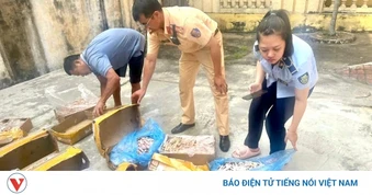 Phát hiện xe chở 150kg chân gà bốc mùi, không rõ nguồn gốc ở Ninh Bình