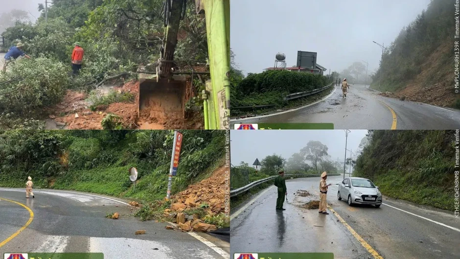 Phú Thọ: Sạt lở trên Quốc lộ 2B, tạm dừng lưu thông tuyến lên Tam Đảo Phú Thọ: Sạt lở trên Quốc lộ 2B, tạm dừng lưu thông tuyến lên Tam Đảo