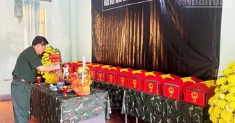 Quân đoàn 34 phát hiện và quy tập 12 hài cốt liệt sĩ