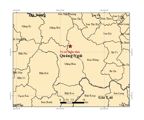 Quảng Ngãi liên tiếp xảy ra bốn trận động đất trong sáng 11/5 Quảng Ngãi liên tiếp xảy ra bốn trận động đất trong sáng 11/5