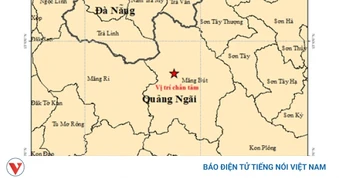 Quảng Ngãi xảy ra 2 trận động đất