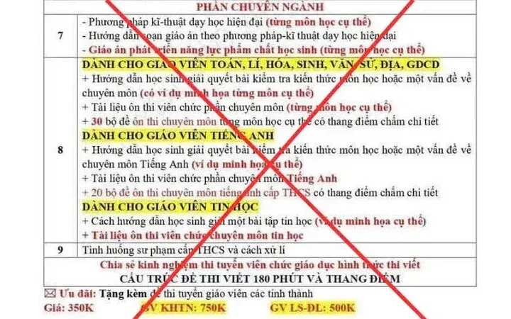 Quảng Trị đề nghị công an xác minh việc rao bán tài liệu ôn thi viên chức giáo dục trên mạng Quảng Trị đề nghị công an xác minh việc rao bán tài liệu ôn thi viên chức giáo dục trên mạng