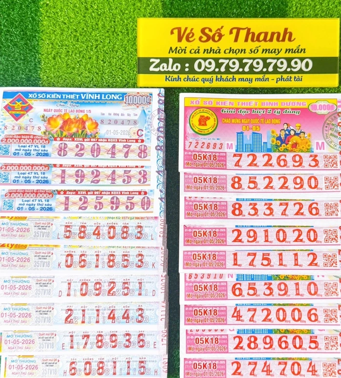 Sáng 1-5, lộ diện nhiều người ở 3 tỉnh trúng xổ số miền Nam Sáng 1-5, lộ diện nhiều người ở 3 tỉnh trúng xổ số miền Nam