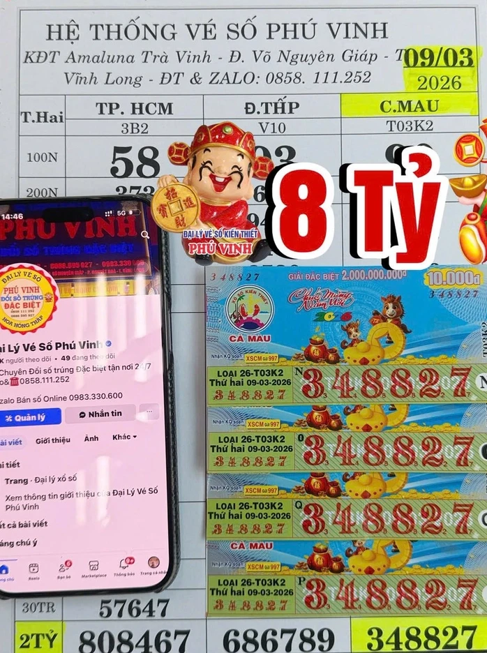 Sáng 11-3, xuất hiện nhiều người trúng giải độc đắc xổ số miền Nam Sáng 11-3, xuất hiện nhiều người trúng giải độc đắc xổ số miền Nam