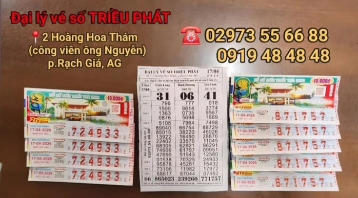 Sáng 18-4, nhiều người ở TPHCM và An Giang trúng thưởng xổ số miền Nam Sáng 18-4, nhiều người ở TPHCM và An Giang trúng thưởng xổ số miền Nam