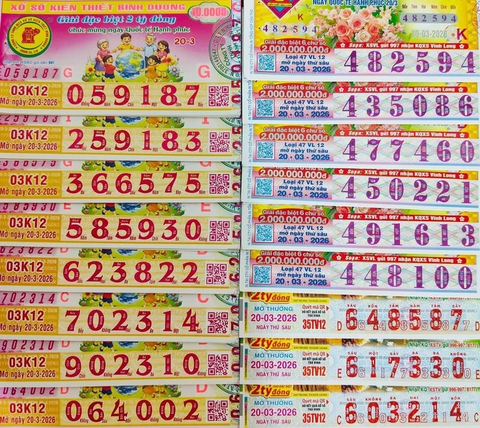 Sáng 20-3, nơi trúng vé số của 1 đài thuộc xổ số miền Nam gây bất ngờ Sáng 20-3, nơi trúng vé số của 1 đài thuộc xổ số miền Nam gây bất ngờ