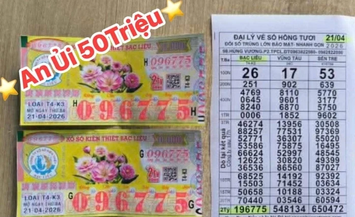 Sáng 22-4, lộ diện nơi có người trúng 2 giải độc đắc xổ số miền Nam Sáng 22-4, lộ diện nơi có người trúng 2 giải độc đắc xổ số miền Nam