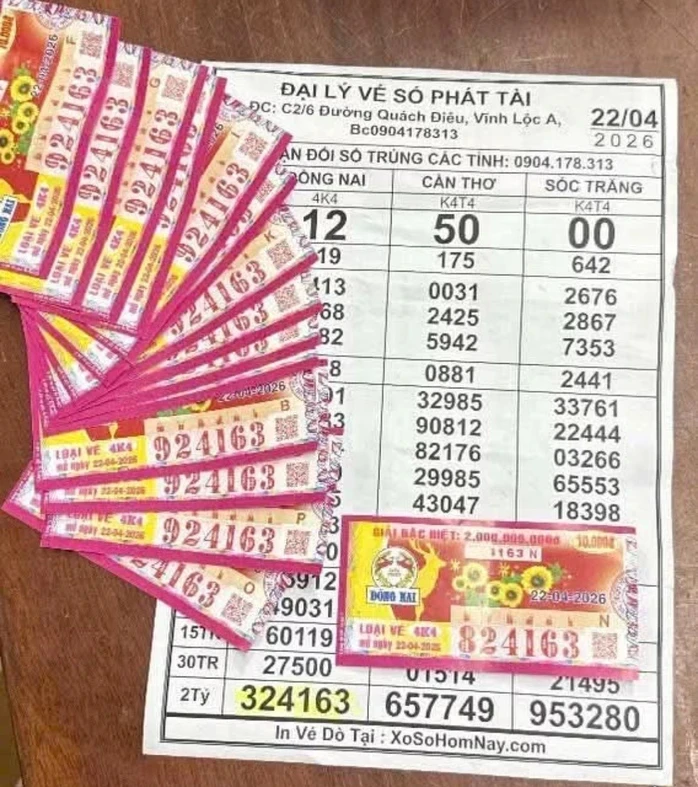 Sáng 23-4, TPHCM, Tây Ninh và Vĩnh Long có người trúng xổ số miền Nam Sáng 23-4, TPHCM, Tây Ninh và Vĩnh Long có người trúng xổ số miền Nam