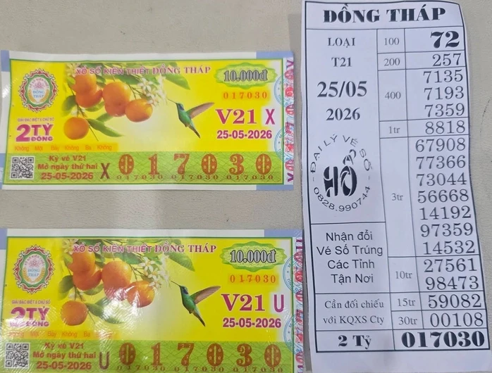 Sáng 26-5, lộ diện nơi trúng 3 giải độc đắc và 3 giải an ủi xổ số miền Nam Sáng 26-5, lộ diện nơi trúng 3 giải độc đắc và 3 giải an ủi xổ số miền Nam