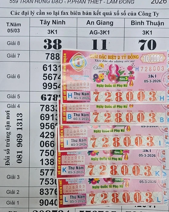 Sáng 6-3, lộ diện người trúng 2 giải độc đắc của xổ số miền Nam Sáng 6-3, lộ diện người trúng 2 giải độc đắc của xổ số miền Nam