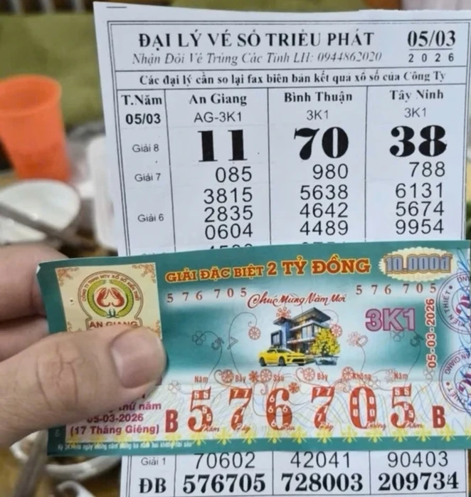 Sáng 6-3, lộ diện người trúng 2 giải độc đắc của xổ số miền Nam Sáng 6-3, lộ diện người trúng 2 giải độc đắc của xổ số miền Nam