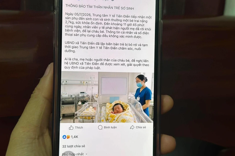 Sinh bé trai xong, người mẹ để lại con rồi mất liên lạc Sinh bé trai xong, người mẹ để lại con rồi mất liên lạc