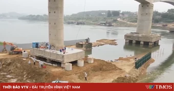 Sửa chữa trụ cầu sông Lô chậm tiến độ