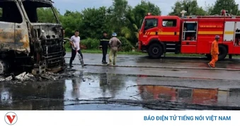Tai nạn giao thông ở Đồng Tháp làm 1 người chết, 2 phương tiện bị cháy