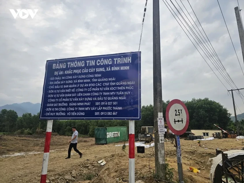 Tai nạn lao động tại công trường cầu Cây Sung ở Quảng Ngãi, 1 người tử vong
