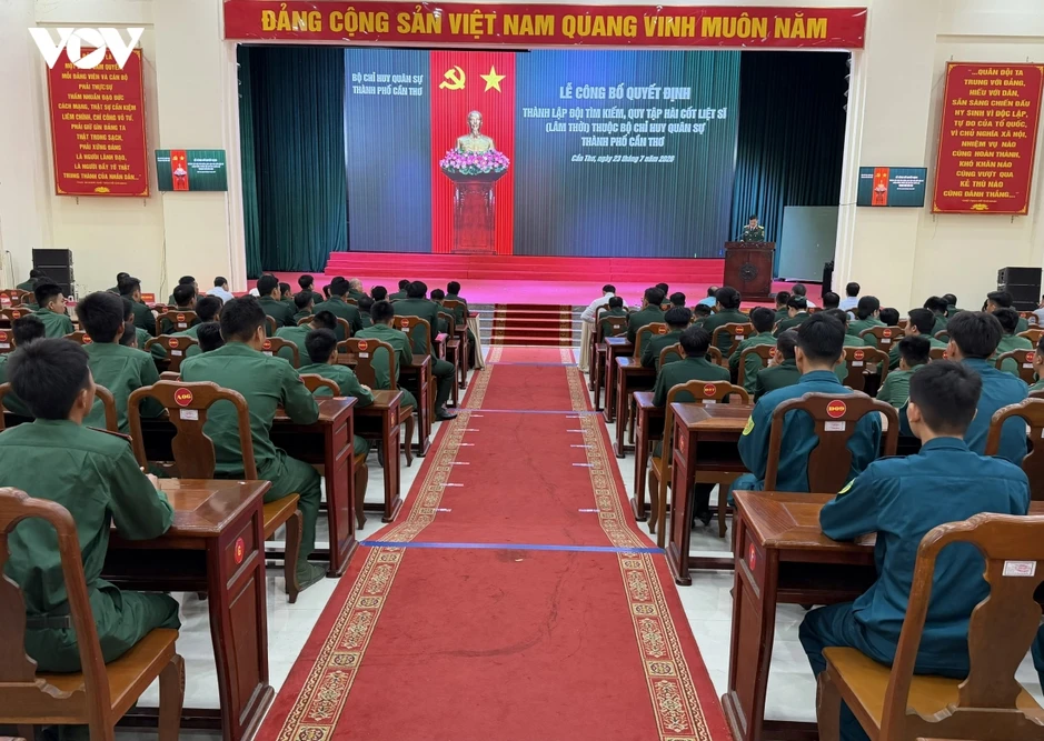 Thành lập Đội tìm kiếm, quy tập hài cốt liệt sĩ lâm thời tại Cần Thơ Thành lập Đội tìm kiếm, quy tập hài cốt liệt sĩ lâm thời tại Cần Thơ