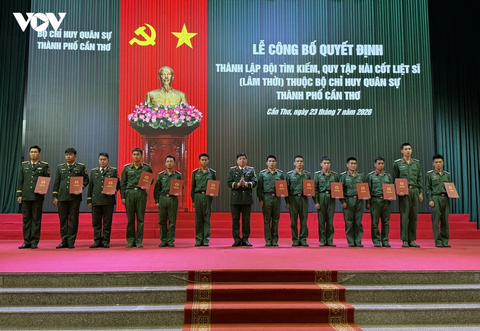 Thành lập Đội tìm kiếm, quy tập hài cốt liệt sĩ lâm thời tại Cần Thơ Thành lập Đội tìm kiếm, quy tập hài cốt liệt sĩ lâm thời tại Cần Thơ