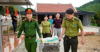 Thấy con trăn trong vườn nhà, người dân vội báo công an