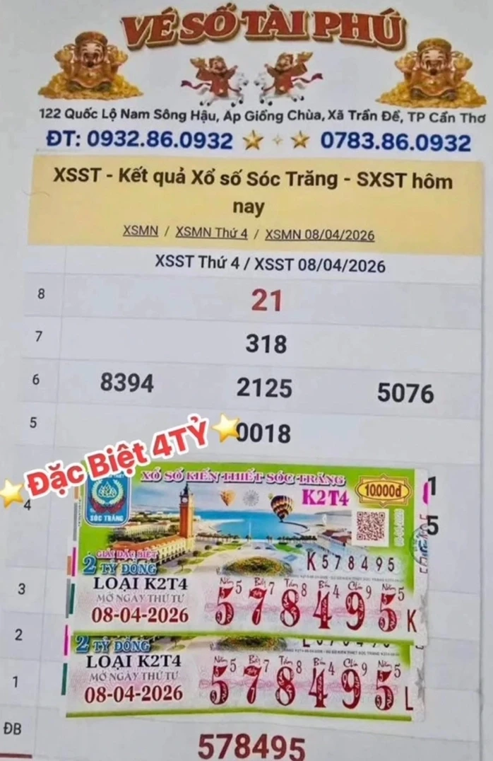Thêm 1 người ở miền Tây 2 lần trúng độc đắc xổ số miền Nam