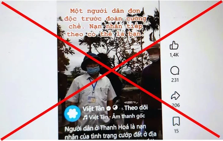 Thông tin ‘người dân Thanh Hóa bị cướp đất' là sai sự thật