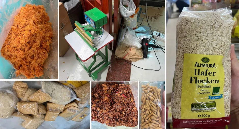 Thu giữ gần 2 tấn ruốc gà, ruốc lợn, đồ ăn vặt trôi nổi, không rõ xuất xứ ở Thanh Hóa Thu giữ gần 2 tấn ruốc gà, ruốc lợn, đồ ăn vặt trôi nổi, không rõ xuất xứ ở Thanh Hóa