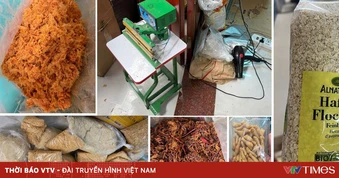 Thu giữ gần 2 tấn ruốc gà, ruốc lợn, đồ ăn vặt trôi nổi, không rõ xuất xứ ở Thanh Hóa