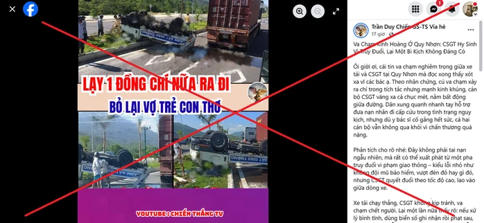 Thực hư thông tin CSGT “hy sinh khi truy đuổi” đang lan truyền trên mạng