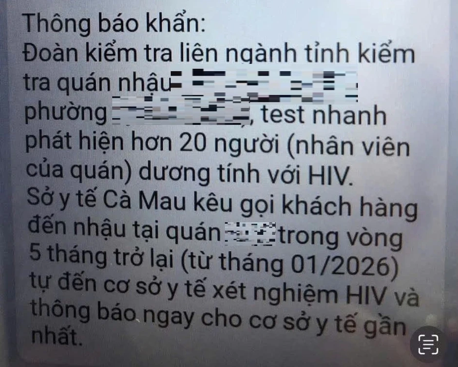 Thực hư thông tin nhân viên nhà hàng ở Cà Mau nhiễm HIV gây xôn xao Thực hư thông tin nhân viên nhà hàng ở Cà Mau nhiễm HIV gây xôn xao
