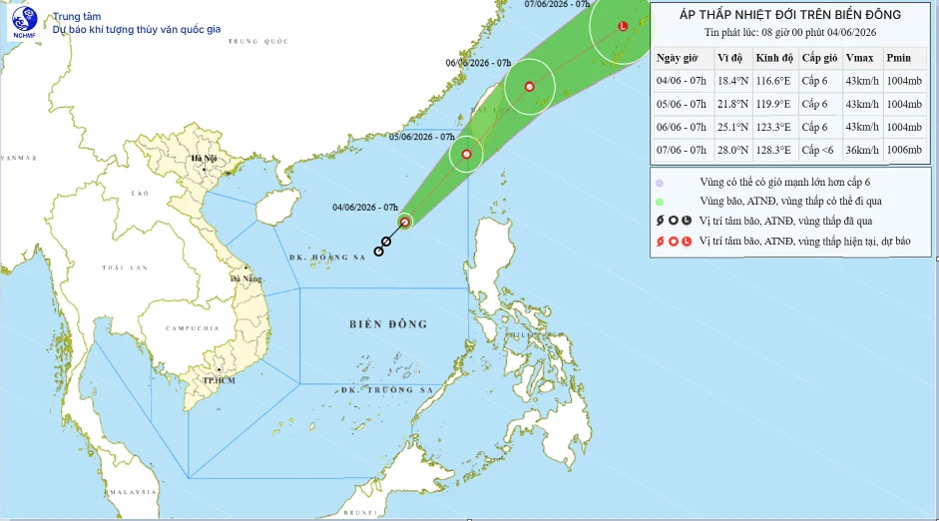 Tin mới nhất về áp thấp nhiệt đới đầu tiên năm 2026 xuất hiện trên Biển Đông Tin mới nhất về áp thấp nhiệt đới đầu tiên năm 2026 xuất hiện trên Biển Đông