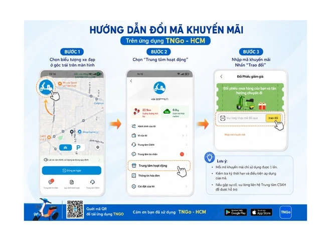 TPHCM tặng 1.000 vé xe đạp điện công cộng miễn phí