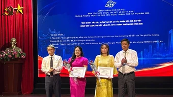 Trao giải Cuộc thi viết về điển hình tiên tiến, người tốt, việc tốt thành phố Hà Nội