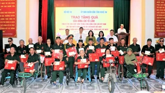 Trao tặng quà của Tổng Bí thư, Chủ tịch nước Tô Lâm tới các thương binh, bệnh binh tại Trung tâm Điều dưỡng thương binh Nghệ An