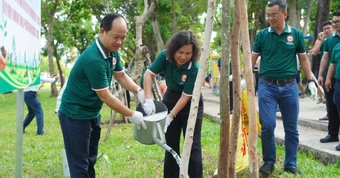 Trồng thêm cây xanh tại công viên Lê Văn Tám, vỉa hè đường Hoàng Sa dịp 50 năm TP.HCM mang tên Bác