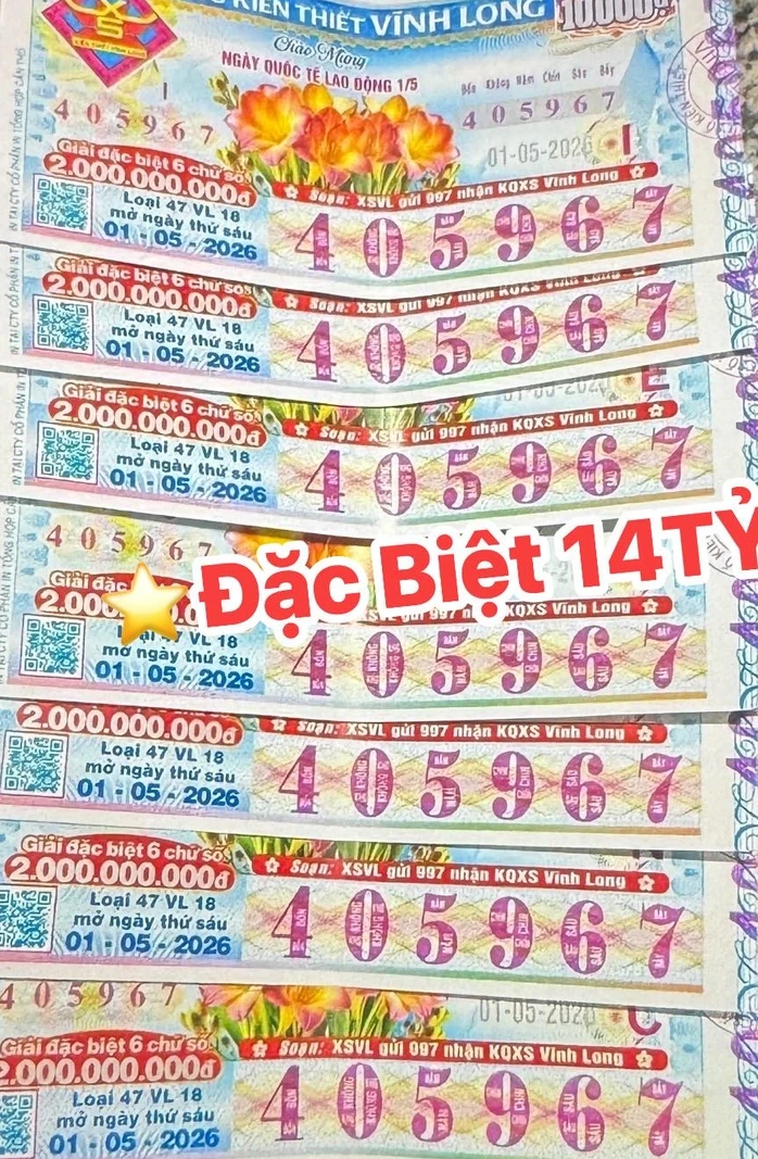 Trúng độc đắc xổ số miền Nam, nhiều người ở TPHCM, Vĩnh Long, Đồng Tháp nhận ngay tiền mặt Trúng độc đắc xổ số miền Nam, nhiều người ở TPHCM, Vĩnh Long, Đồng Tháp nhận ngay tiền mặt