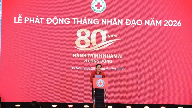 Trung ương Hội Chữ thập đỏ Việt Nam phát động Tháng Nhân đạo năm 2026 Trung ương Hội Chữ thập đỏ Việt Nam phát động Tháng Nhân đạo năm 2026