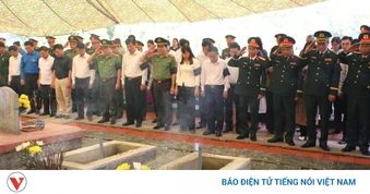Truy điệu, an táng 2 hài cốt liệt sĩ tại Nghĩa trang liệt sĩ Độc Lập