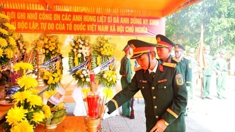 Truy điệu, an táng hài cốt liệt sĩ tìm thấy ở cao điểm 278, tỉnh Quảng Trị