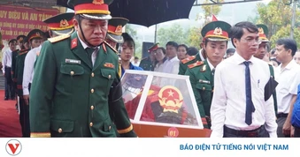 Truy điệu và an táng 4 hài cốt liệt sĩ được tìm thấy tại hang Đá Sập, Đà Nẵng
