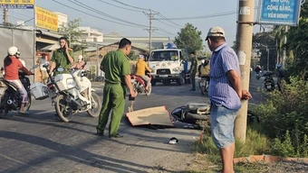 Truy đuổi xe đầu kéo gây tai nạn chết người rồi rời hiện trường