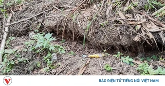 Vết nứt đồi đe dọa an toàn của hàng chục hộ dân ở miền núi Quảng Ngãi