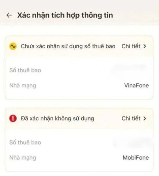 VNeID chưa hiển thị đủ số thuê bao đứng tên chính chủ, người dùng cần làm gì? VNeID chưa hiển thị đủ số thuê bao đứng tên chính chủ, người dùng cần làm gì?