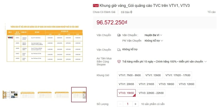 VTV bán loại hàng độc lạ trên Shopee, giá lên đến hơn 90 triệu đồng: Người dùng thắc mắc shipper giao hàng thế nào? VTV bán loại hàng độc lạ trên Shopee, giá lên đến hơn 90 triệu đồng: Người dùng thắc mắc shipper giao hàng thế nào?
